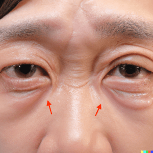 Photo of man with eye bags and tear trough deformity