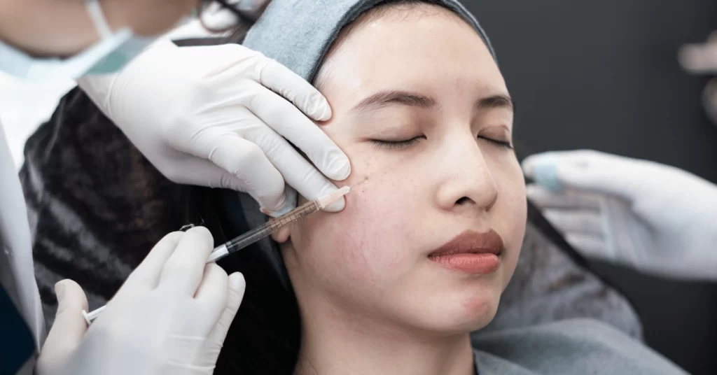 Asian woman getting Botox Singapore