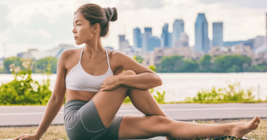 Asian woman doing yoga Singapore