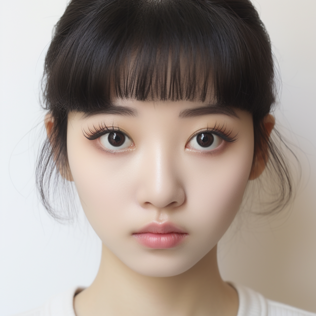 Korean girl with double eyelids